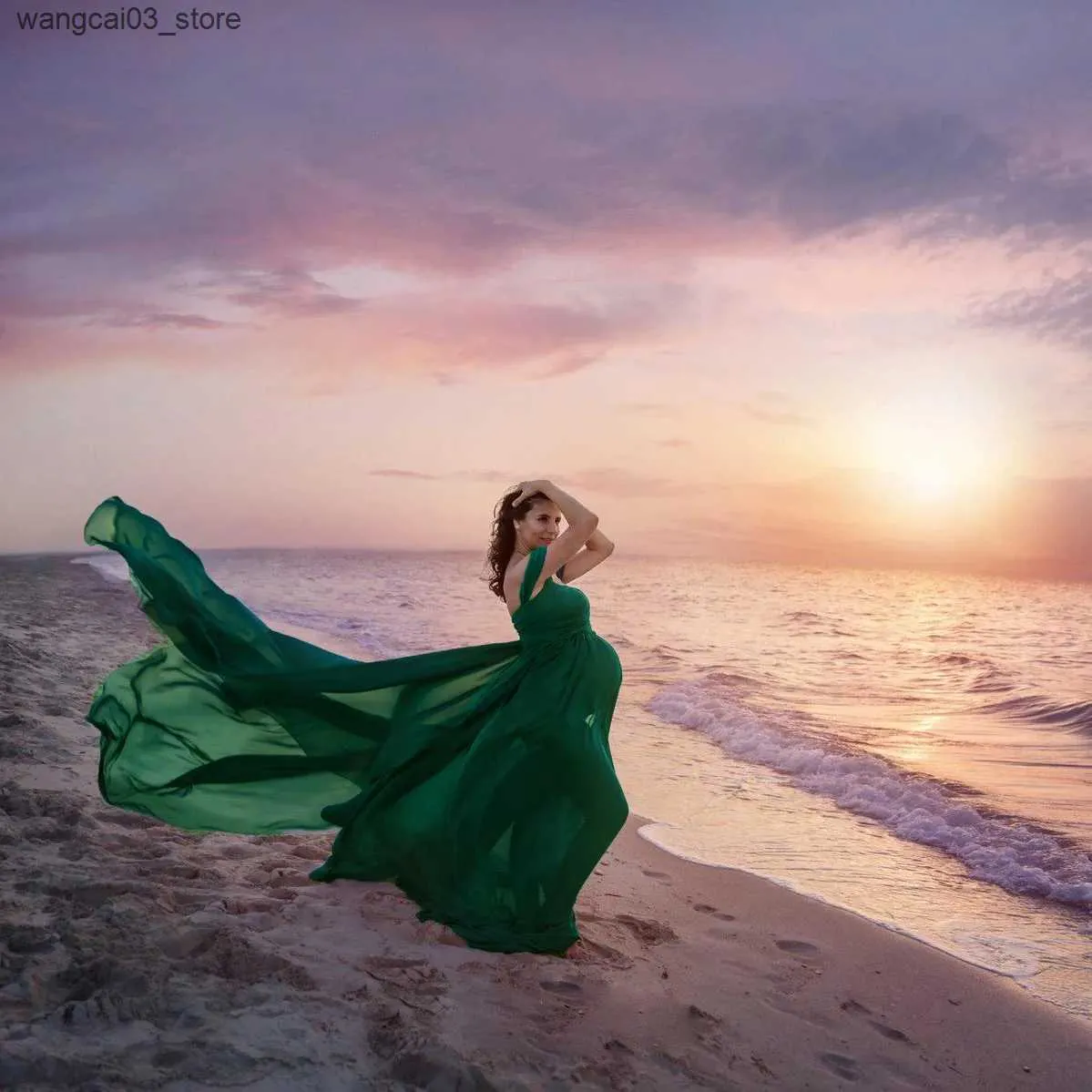 Maternity Photo Shoot Long Dress Blue Green Stretchy Pregnant Woman Winter  Dress L240910 from Dhgate Maternity Dresses - price 16.21