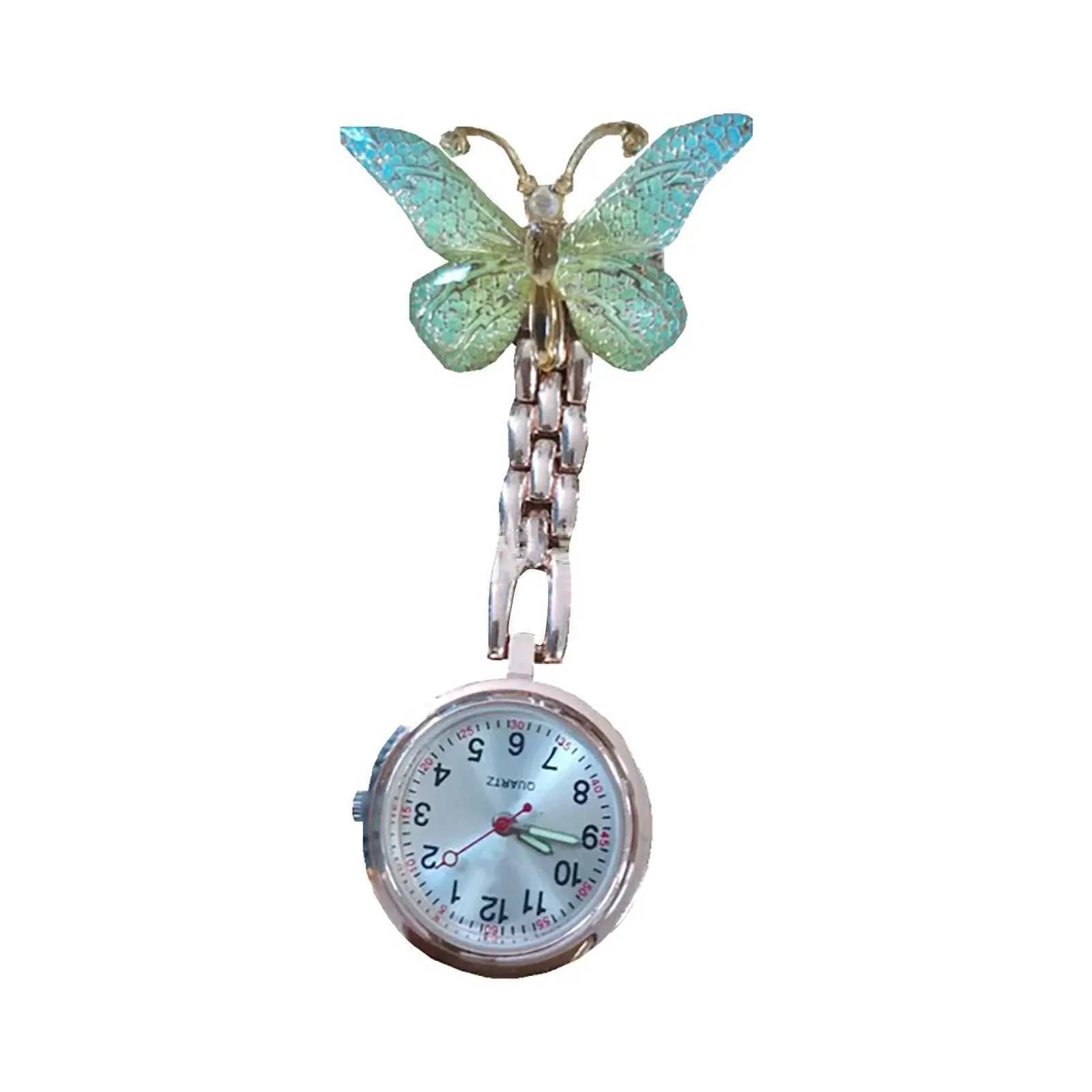 Butterfly Wrist Watch Fashion Quartz Pocket Watch Clip On 