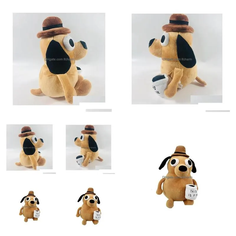 This Is Fine Meme Plush Dog Toy Soft Stuffed Animal for Kids, Funny  Coffee Cup Design, Shop Now! Best Seller