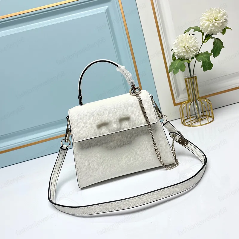 Chic White Crossbody Bag Designer Shoulder Bag, Premium Leather