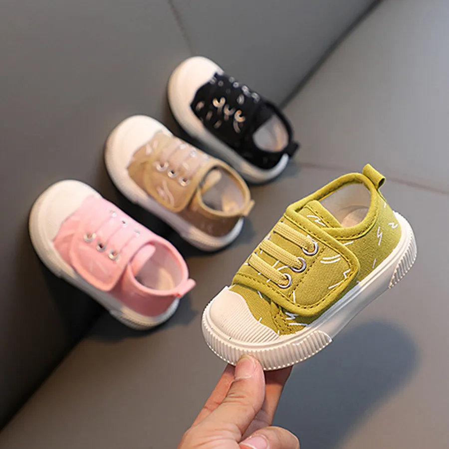Children Flat Canvas Shoes Toddler Infant Boy Sneakers Girl Candy Color Casual Shoes Cutefeet Baby Kids Breathable Soft Leisure Shoes Sizes 1728