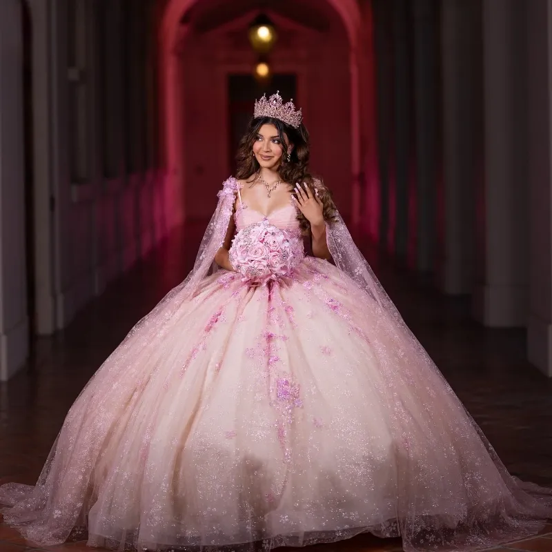 Shiny Pink Princess Quinceanera Dresses With Cape Sequin Applique Lace Crystal Beaded Party Birthday Sweet Dress Vestidos De Anos From Missweddingdress, $330.72 | DHgate.Com Shiny Pink Princess Quinceanera Dresses With Cape Sequin Applique Lace Crystal Beaded Party Birthday Sweet Dress Vestidos De Anos From Missweddingdress, $330.72 | DHgate.Com