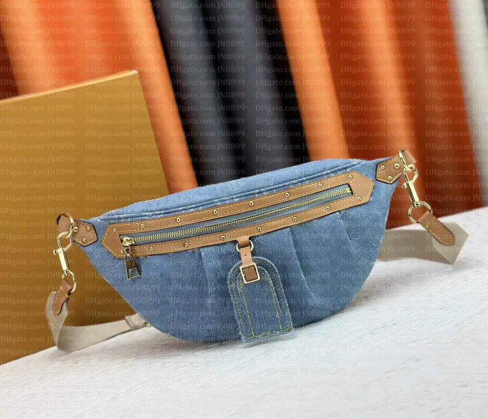High Rise Designer Denim Denim Bum Bag Canvas Lady Handbag High Rise Designer Denim Denim Bum Bag Canvas Lady Handbag