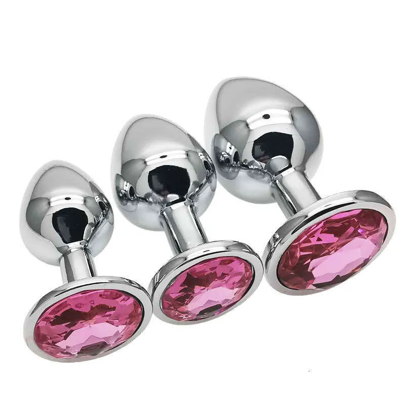 Premium Multi-Size Metal Anal Plugs Set - Diamond Design, Adult Sex
