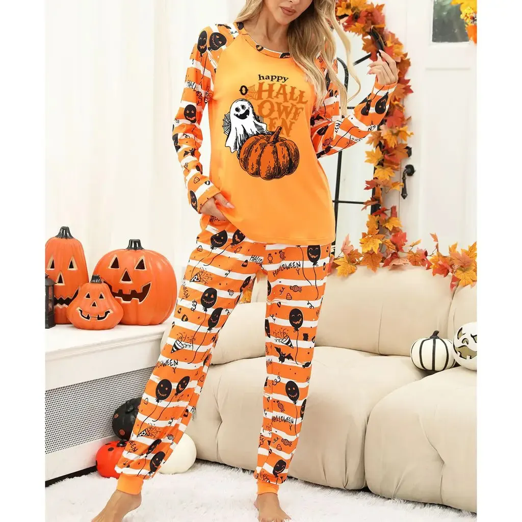 Save Big on Bulk Pumpkin Pajama Set Cute Pajama Sets For Women, Pumpkin  Pants: Women's Two Piece Halloween Pajama Set With Pumpkin Print, Long  Sleeved