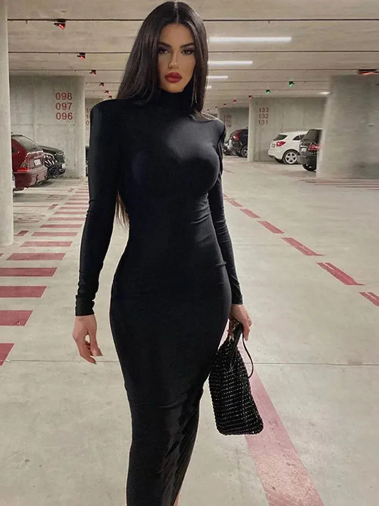Women's Black Tight Dress with Red Pattern Women's Black Tight Dress with Red Pattern