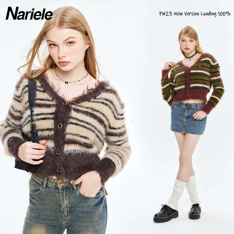 Cardigan Femme Beige Tricoté Décontracté - Laine Douce Pour L'hiver, Taille Unique