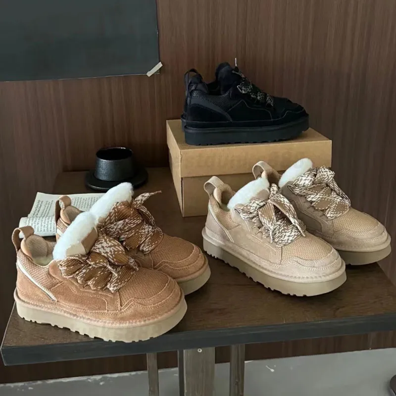 Sand Colored Trainer: Platform Ankle Booties, Wool Lined Winter Shoes ...