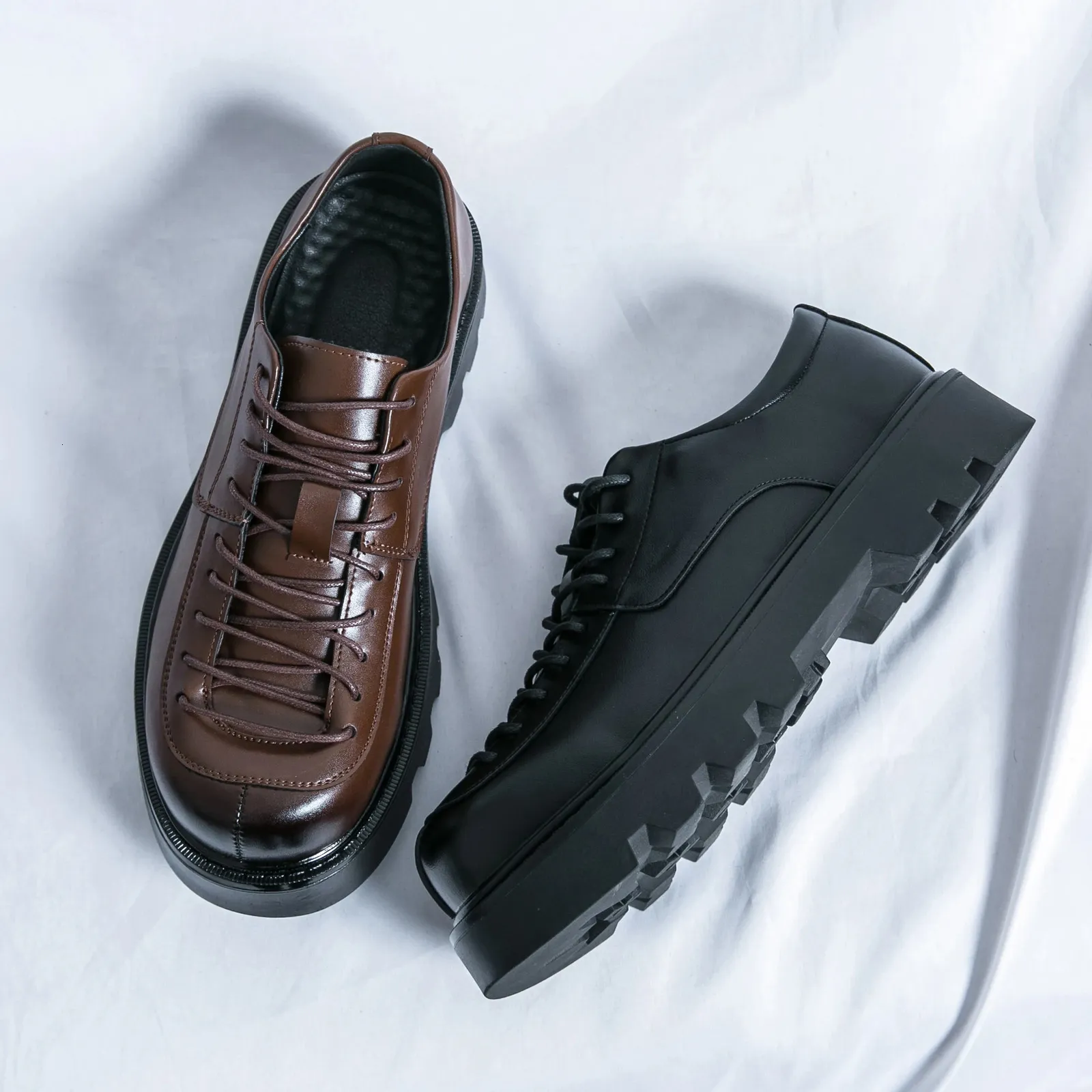 Mens Black Leather Derby Dress Shoes with Wedge Heel for Office and Formal  Events from Dhgate Dress Shoes - price 92.6