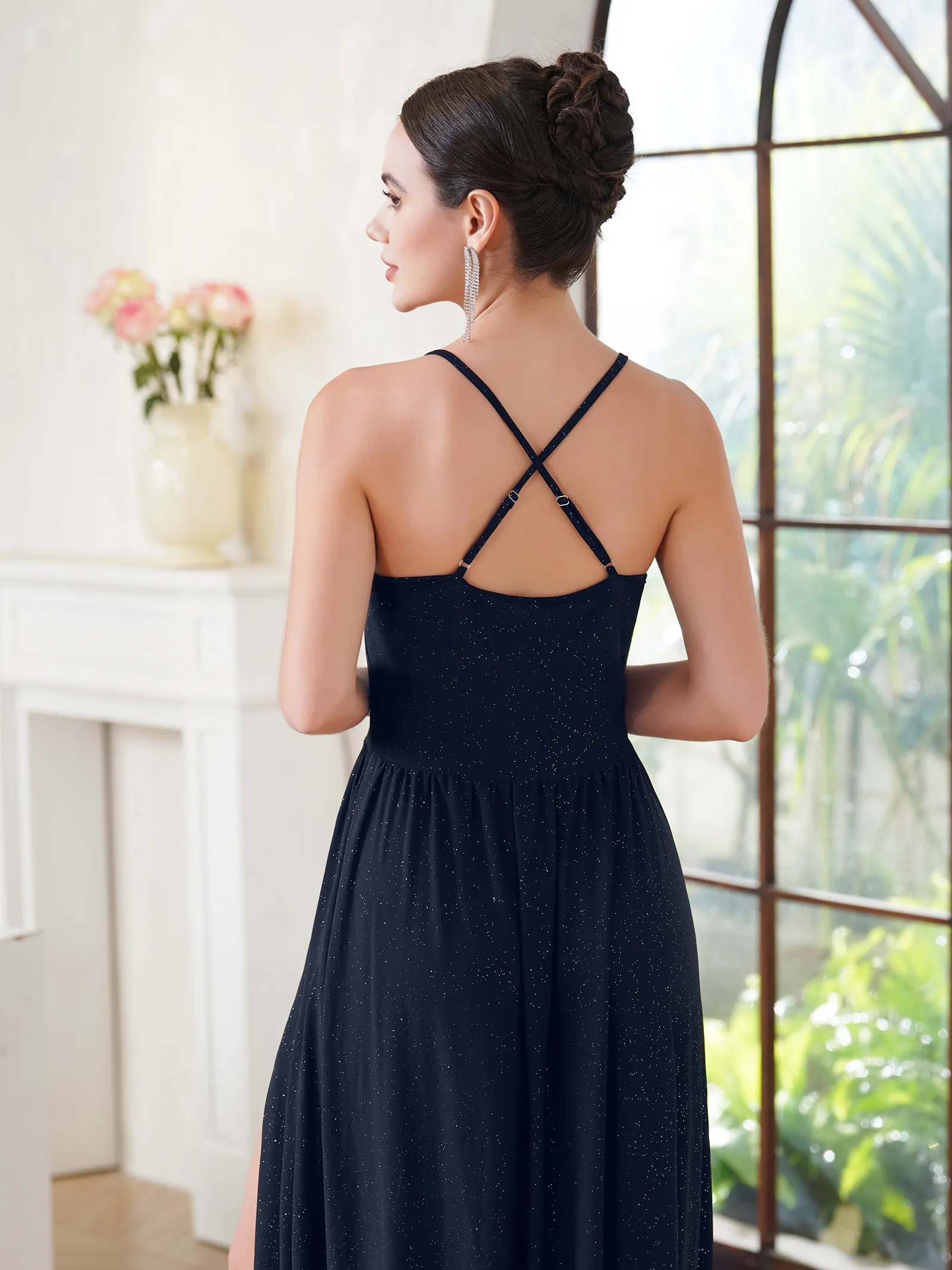 formal wedding guest dresses women Small Serenity Black Off Shoulder Backless Mini Dress With Elastic Waist