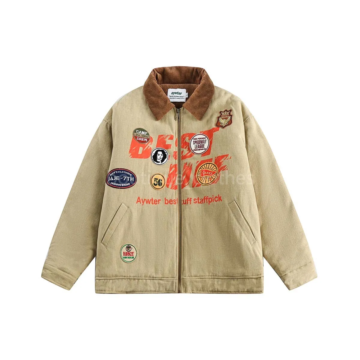AYWTER Retro Graphic Puffer Jacket With Zip Up... From 