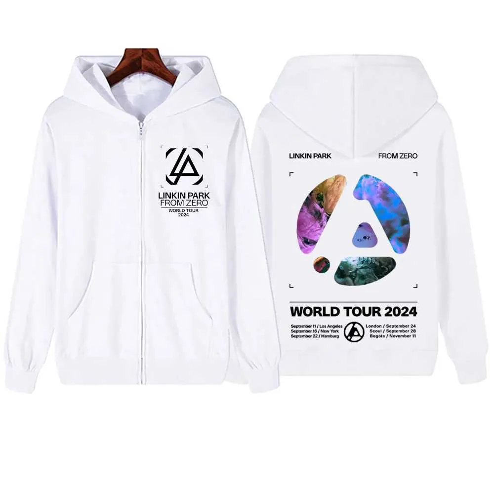 Linkin Park Mens Zipper Hoodie From Zero World Tour Pullover