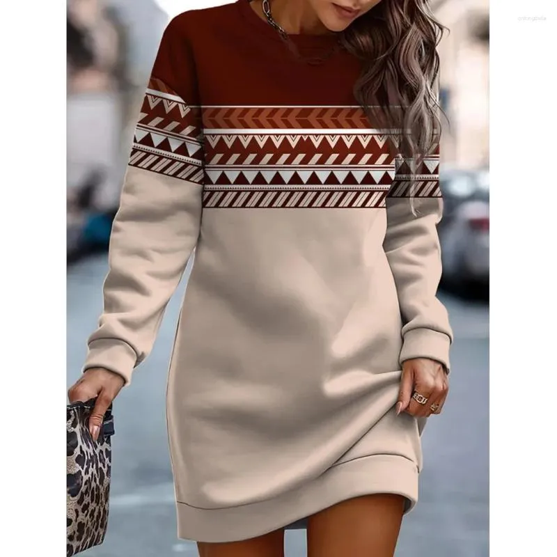 Women's Elegant Floral Print Dress with Hoodie - Autumn/Winter Casual Wear Casual Dresses Womens Autumn Winter Contrast Print Long Sleeve Round Neck Midi  Dress Flower Hoodie Retro Pullover From Cnlongbida, $14.76 In Bulk |  DHgate.Com