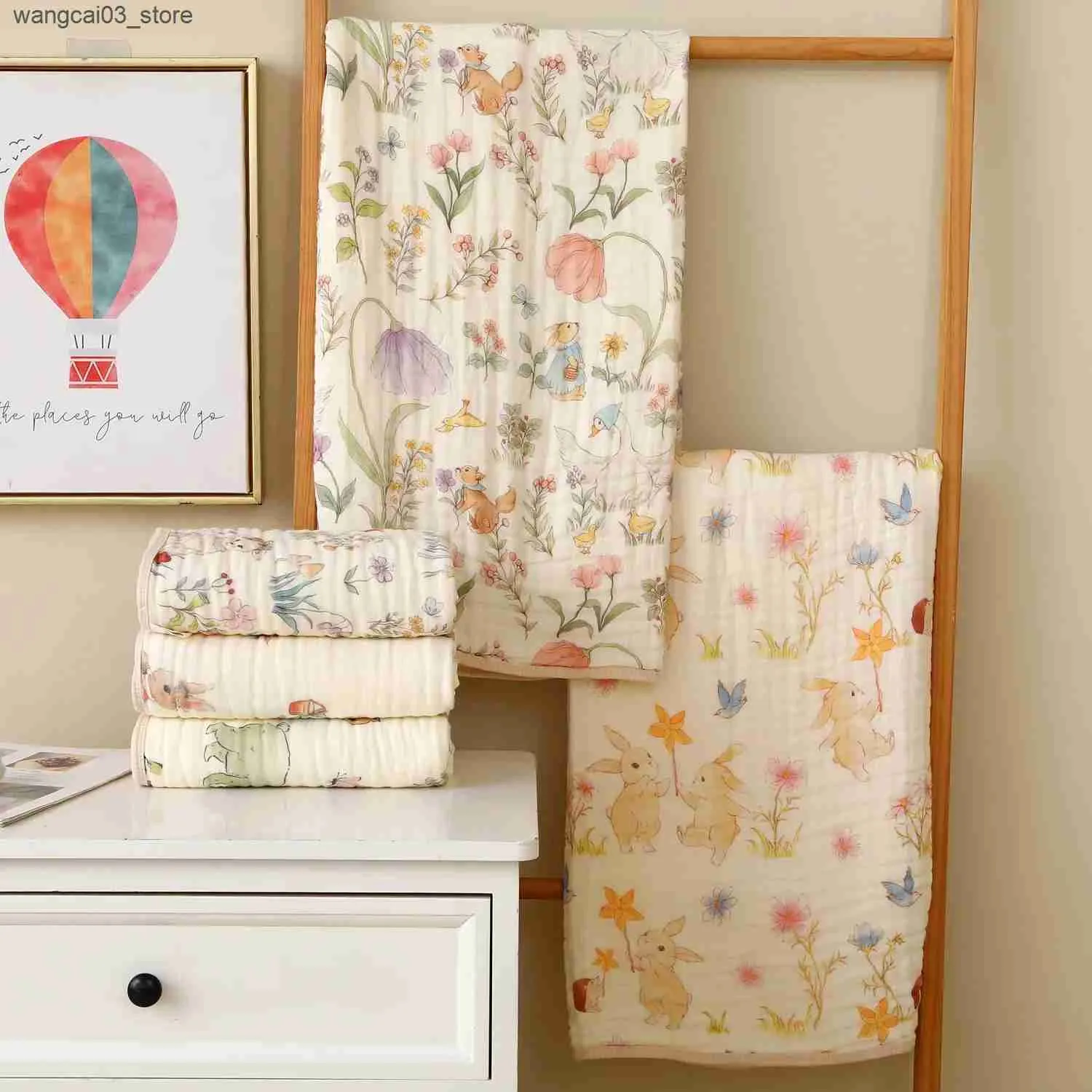 Save Big on Bulk Newborn Swaddling Blanket Blankets Swaddling Double Crepe  Baby Blankets Newborn Muslin Cotton Gauze Quilt Print Swaddle Blanket Kids 