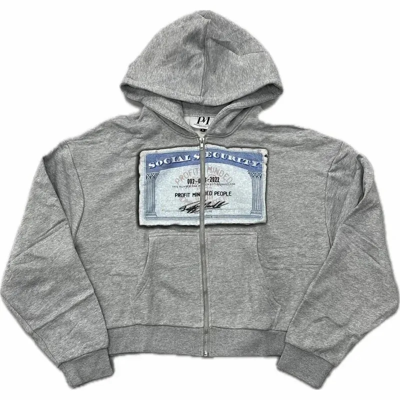 【CPGN STUDIO】DTP Science Fiction Brushed Hood Harajuku Hoodies Double Zipper Graphic Print Oversized