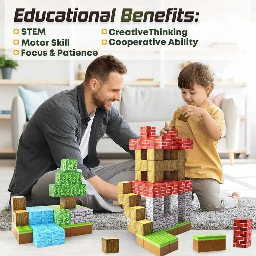 Magnetic Building Blocks: World Edition Cubes For Creative Construction ...