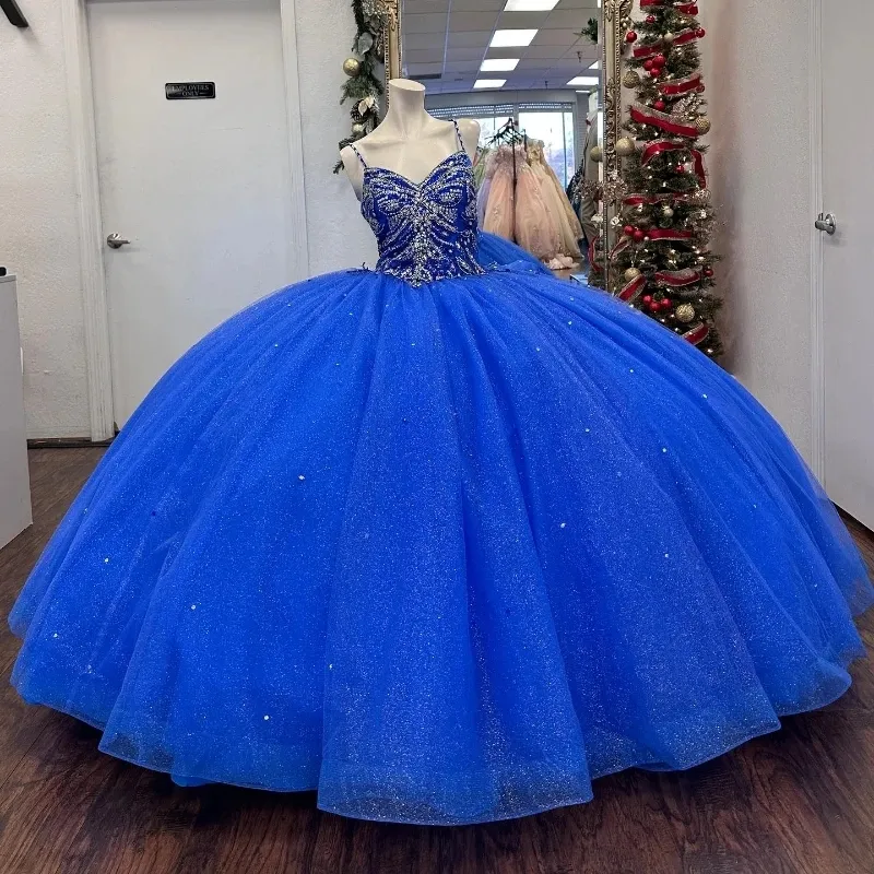Amazing Royal Blue Princess Dress,Royal Blue Ball Gown Sweet 16 Dress Y825 main image 1