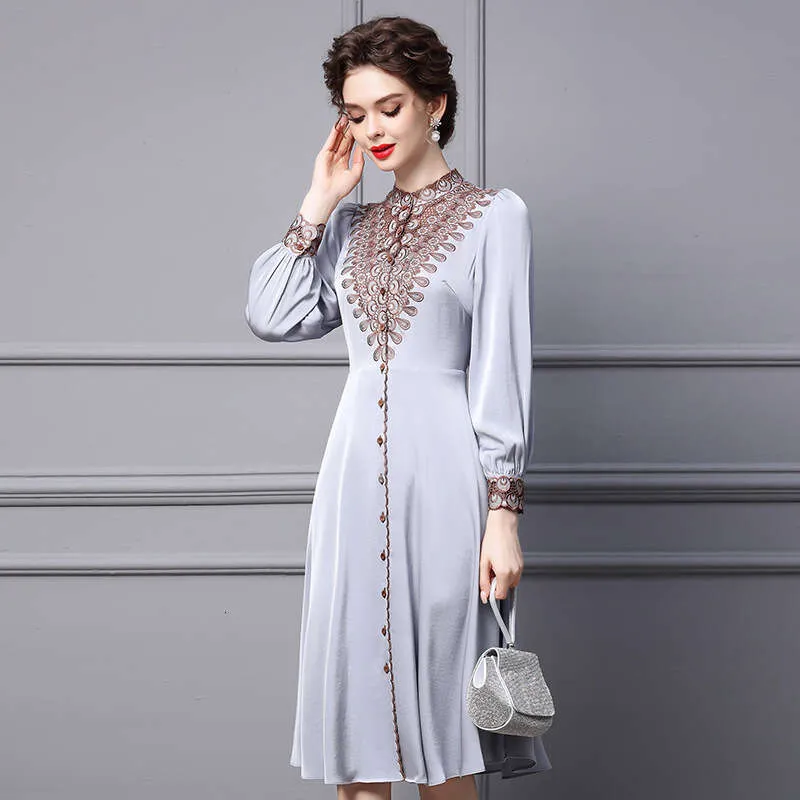 Embroidered A-Line Dress for Pear Shapes - Autumn Mid-Length Slimming from  Dhgate Basic & Casual Dresses - price 118.74