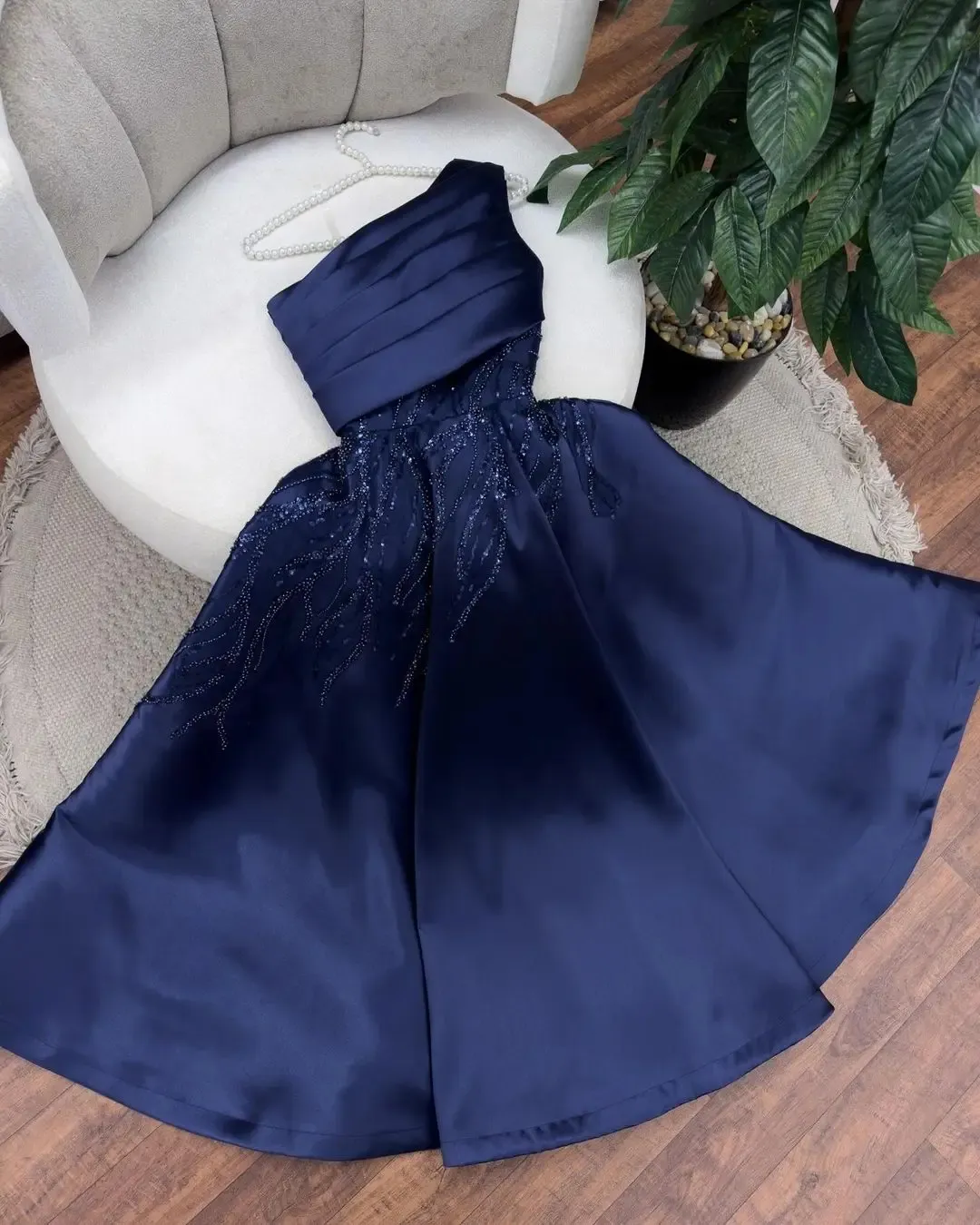 Arabia Saudi Navy Blue Prom Dresses One Shoulder... From Missboutique,  $134.79 | DHgate.Com