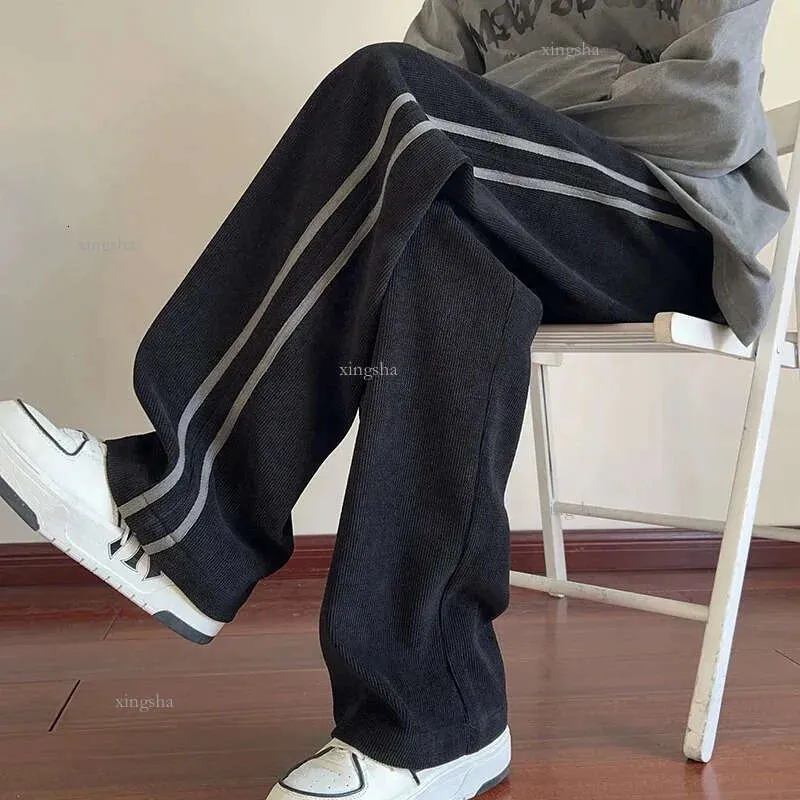 HOXIJIA Women Casual Striped Print Long Pants Elastic High Waist Loose Fit  Straight Wide Leg Trousers Y2K Streetwear (1#Dark Blue, S) at Amazon  Women's Clothing store