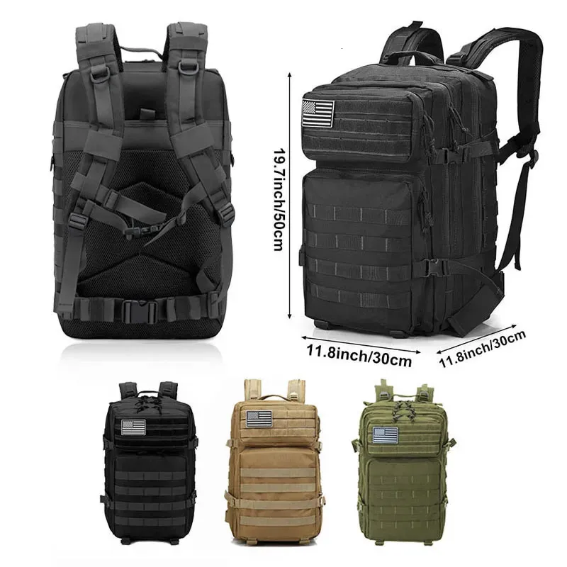 Large Backpack 50L Capacity Men Army Military Tactical Waterproof Outdoor Sport Hiking Camping Travel 3D Rucksack Bags For Men Khaki Large Backpack 50L Capacity Men Army Military Tactical Waterproof Outdoor Sport Hiking Camping Travel 3D Rucksack Bags For Men Khaki