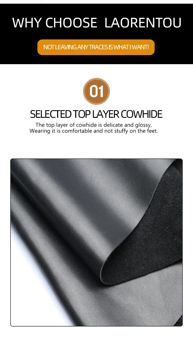 View of Elevated Style: Premium Leather Dress Shoes with 6cm Height Boost ...