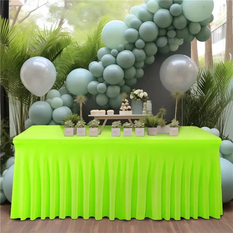 Table Skirt For 4ft Tables - One-Piece Black Table Cover With Ruffles, Wrinkle Resistant For Parties & Events