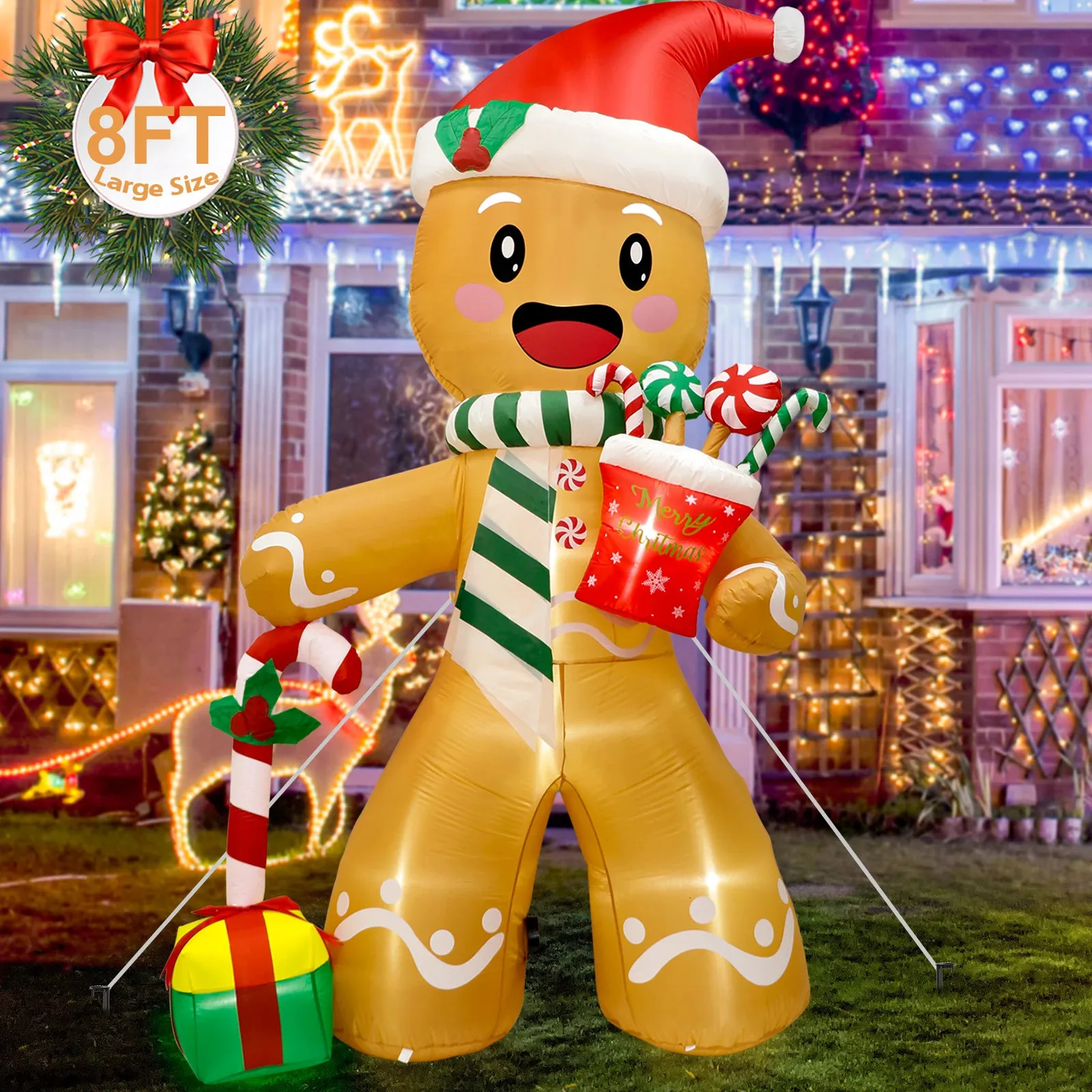 8FT Christmas Inflatables Outdoor Decorations