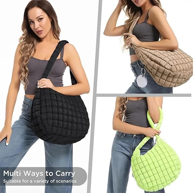 Puffer Tote Tas voor Dames Gewatteerde Puffy Handtas Lichtgewicht Donzen Katoen Gevoerde Schoudertas Vulling Crossbody Handtas kopen vanaf een prijs van 14