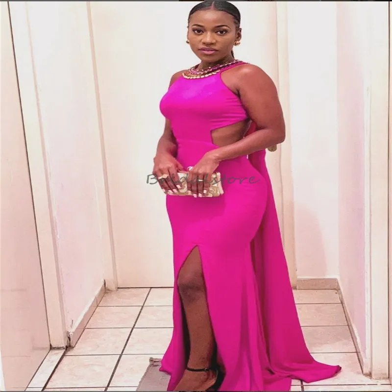 Pink Beaded Mermaid One-Sleeve Prom Dress with Slit - Plus Size Evening Gown for South Dance and Formal Occasions