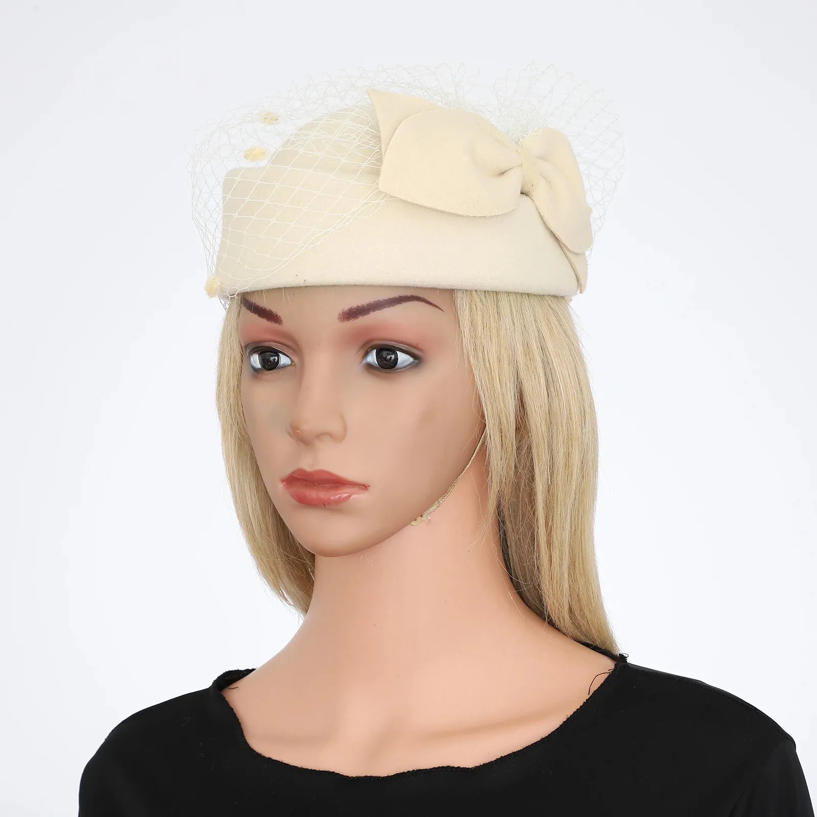Womens British Style Pillbox Church Derby Hat Wedding 