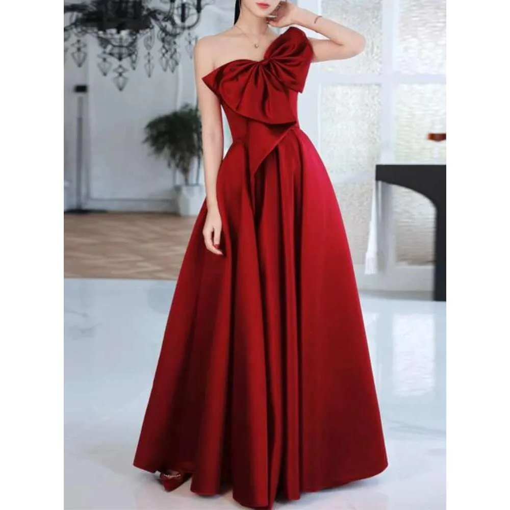 Plus Size Womens One-Shoulder Strapless Bow Draped Cross Lace Up Graduation  Dress from Dhgate Others Apparel - price 58.54