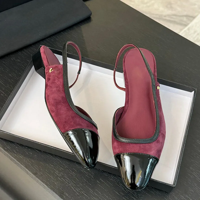 Save Big on Bulk Slingback Lace Heels Womens Slingbacks Sandals Designer  Velvet Chunky Low Heels Dress Shoe Ladies Ballet Shoe Burgundy Navy Blue