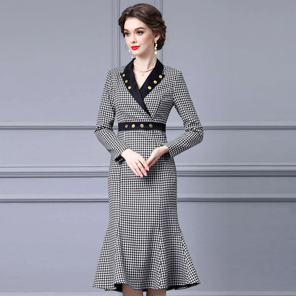 Houndstooth Wool Blend Long Sleeve Sheath Dress With... From  Clothing959421, $105.9 In Bulk | DHgate.Com