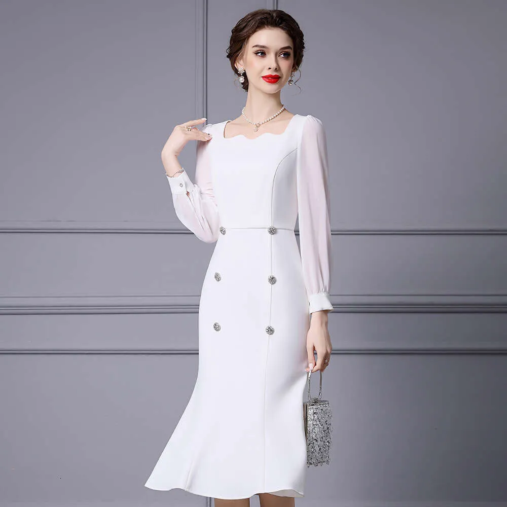 white christmas dresses Clio | White Print Halter-Neck Chiffon Fishtail Maxi Dress