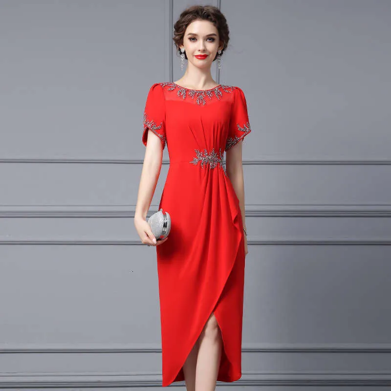 strapless open back dress Marleigh Corseted Thigh-High Split Maxi Dress in Rose Red