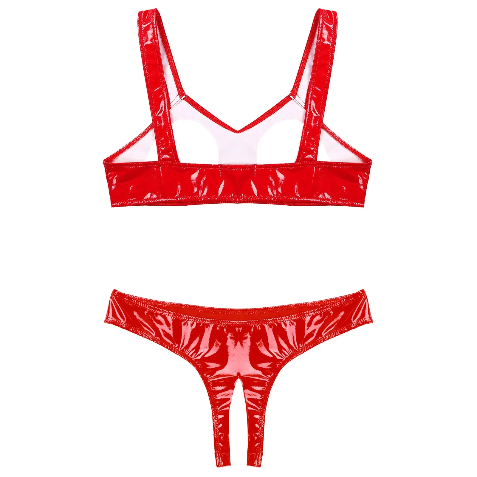 Womens Lace Lingerie Set Open Cup Shelf Bra Top with Open Crotch High Cut  Briefs from Dhgate Sexy Set - price 26.81