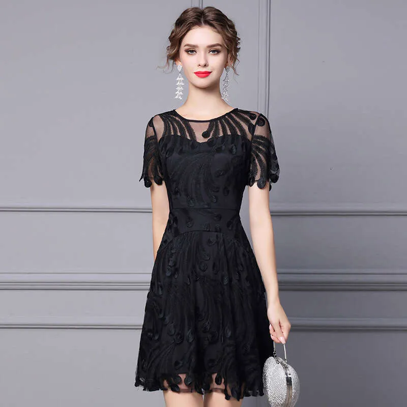 calf length black dress Dolce & Gabbana Black V-Neck Ruched Lace Hem Midi Dress