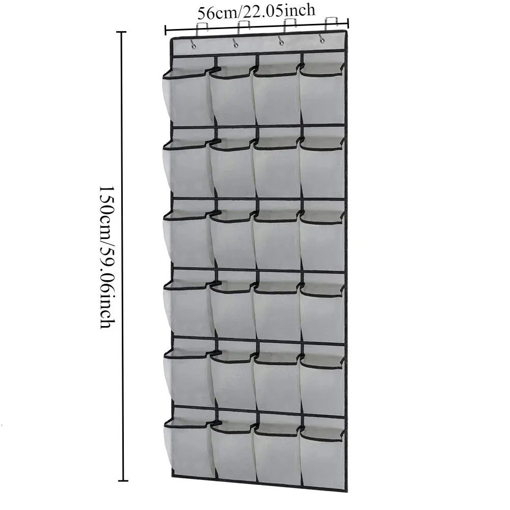 Multi Shoe Rack: Space-Saving Back of Door Shoe Rack with 24 Pockets ...