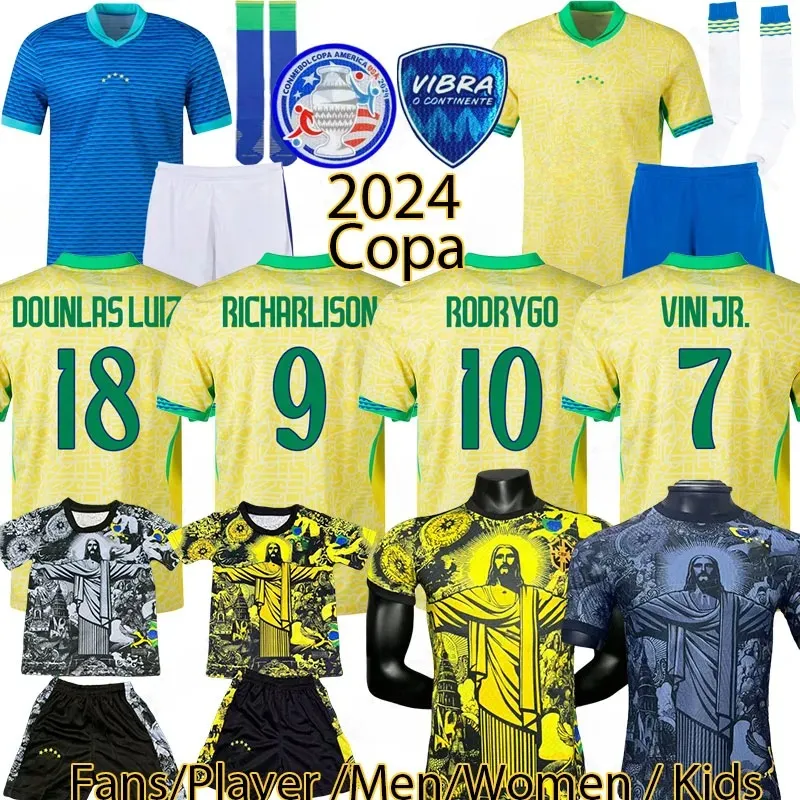 Brazil National Team Jersey -2025 Home/Away Neymar, Vini Jr, Rodrygo  Player Versions Kids Kits
