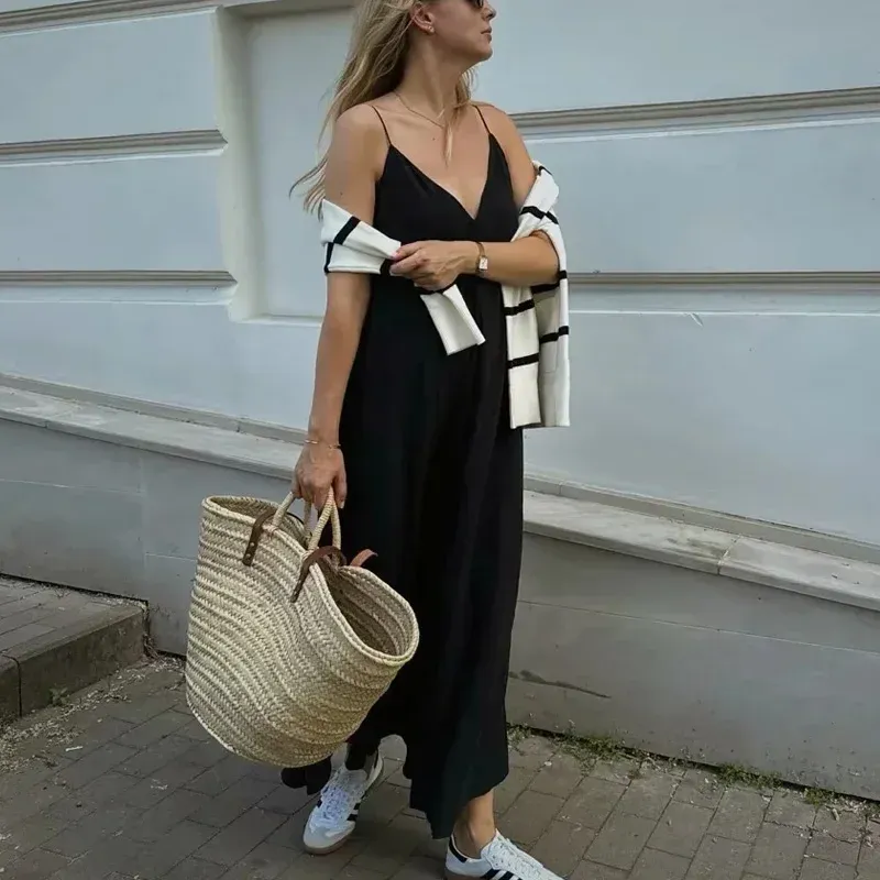 chinese dress ladies Plus Size Linen Slip Dress