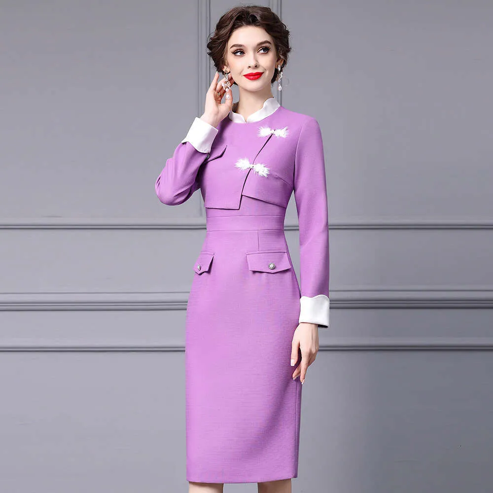 acler castleford 3d floral fit & flare mini dress Women's Printed Button-Up Stand Collar Midi Dress – 3/4 Sleeve Loose Fit Apricot / S main image 0