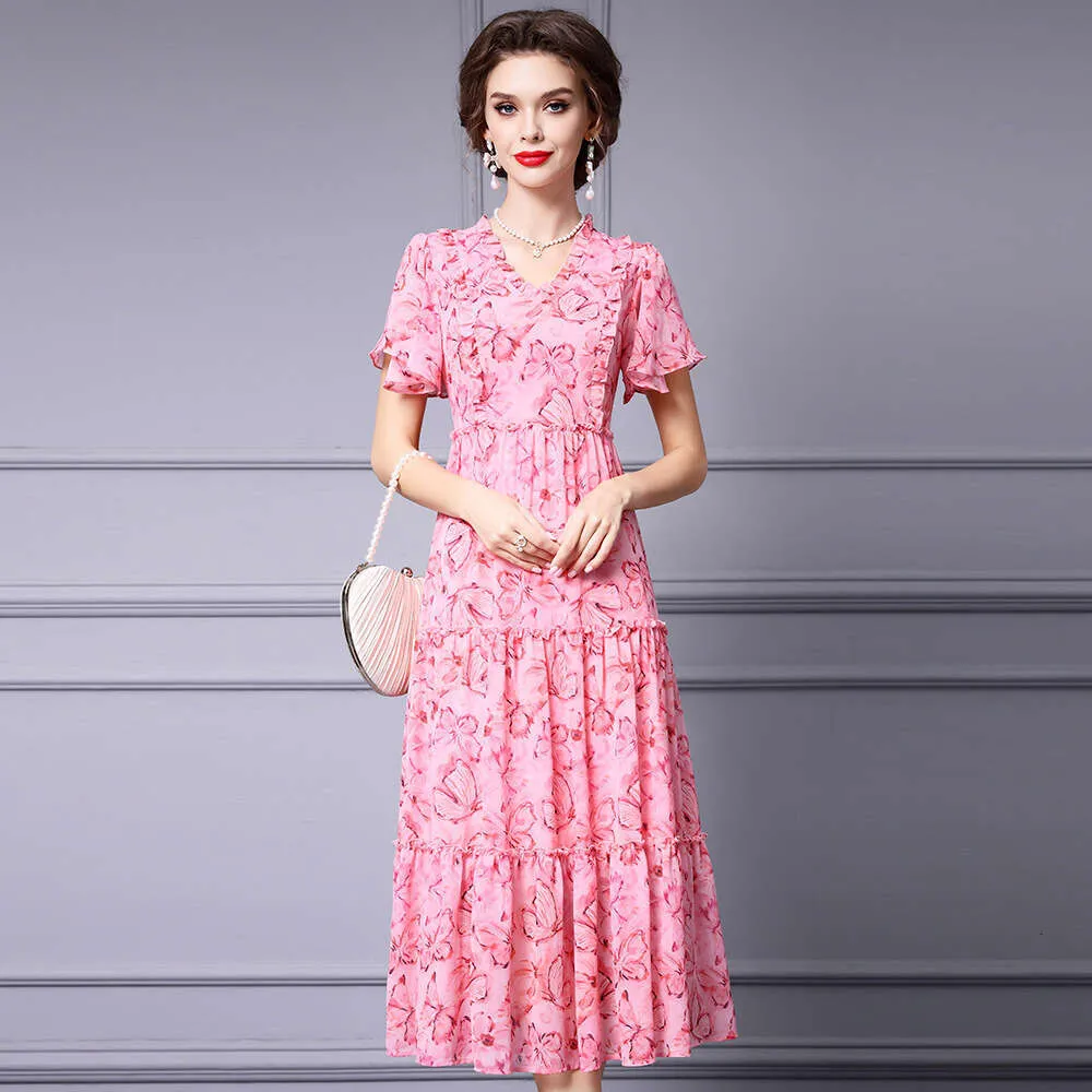 Pleated Chiffon Dress Short Sleeve, High Waist, Lightweight Flowing Summer  Dress For Beach Photography Sexy Casual Style From Clothing959421, $78.15  In Bulk | DHgate.Com