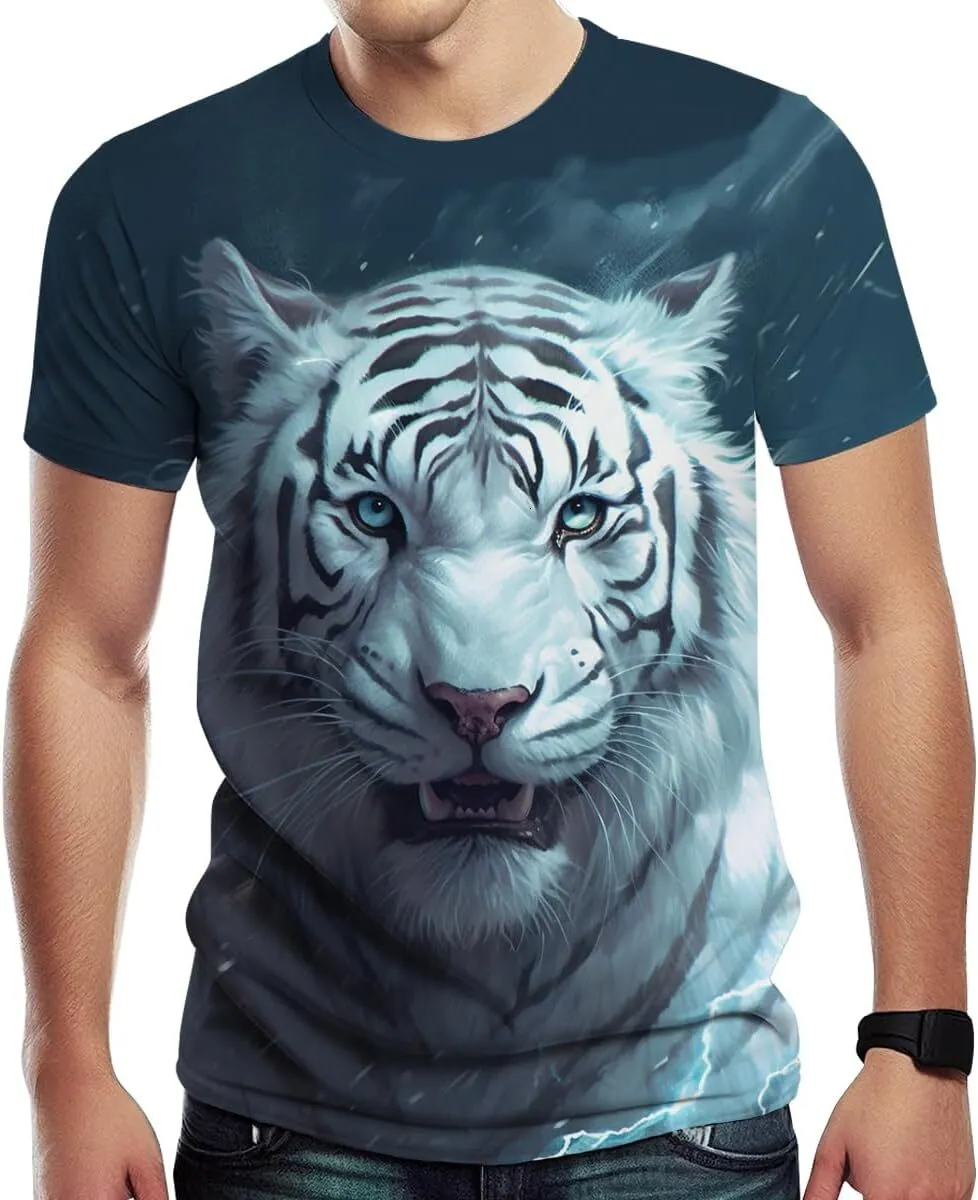 DHgate.com:White Tiger Graphic T-Shirt for Men - Vintage