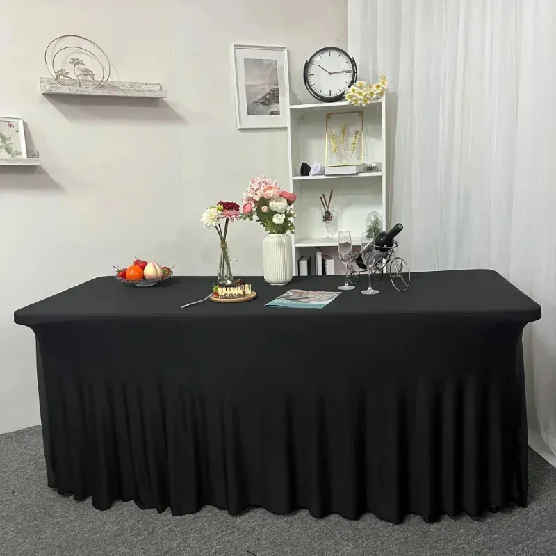 Elastic Tablecovers Rectangular 6FT Elastic Rectangular Tablecloth - Wrinkle Resistant, Washable ...