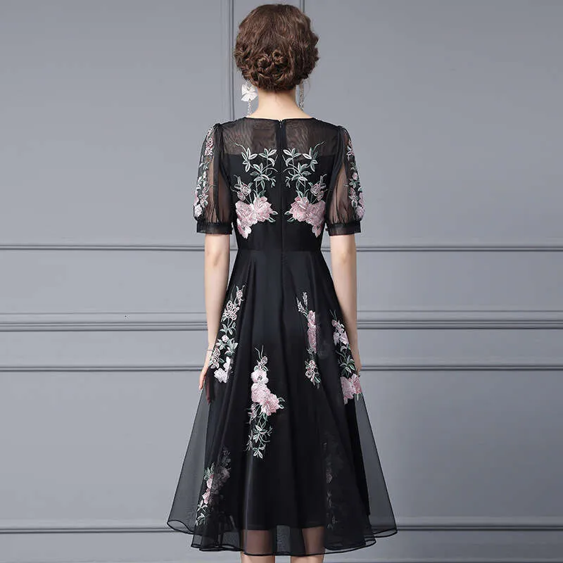premium embroidered formal dresses stylish Kiyonna Women's Embroidered Elegance Evening Gown with Sleeves