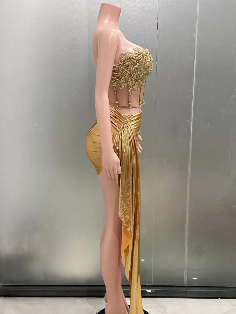 green emerald velvet dress Elegant Glitter Mini 17th Birthday Dresses Gold Birthday Outfit P418 main image 1