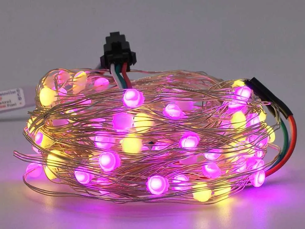 Rgb Led String Addressable RGB LED String Lights - Bluetooth Controlled, Bedroom ...