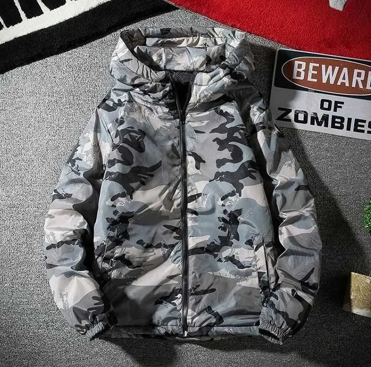 Hooded Parka Jacket Mens Modern Insulated Winter Coat For