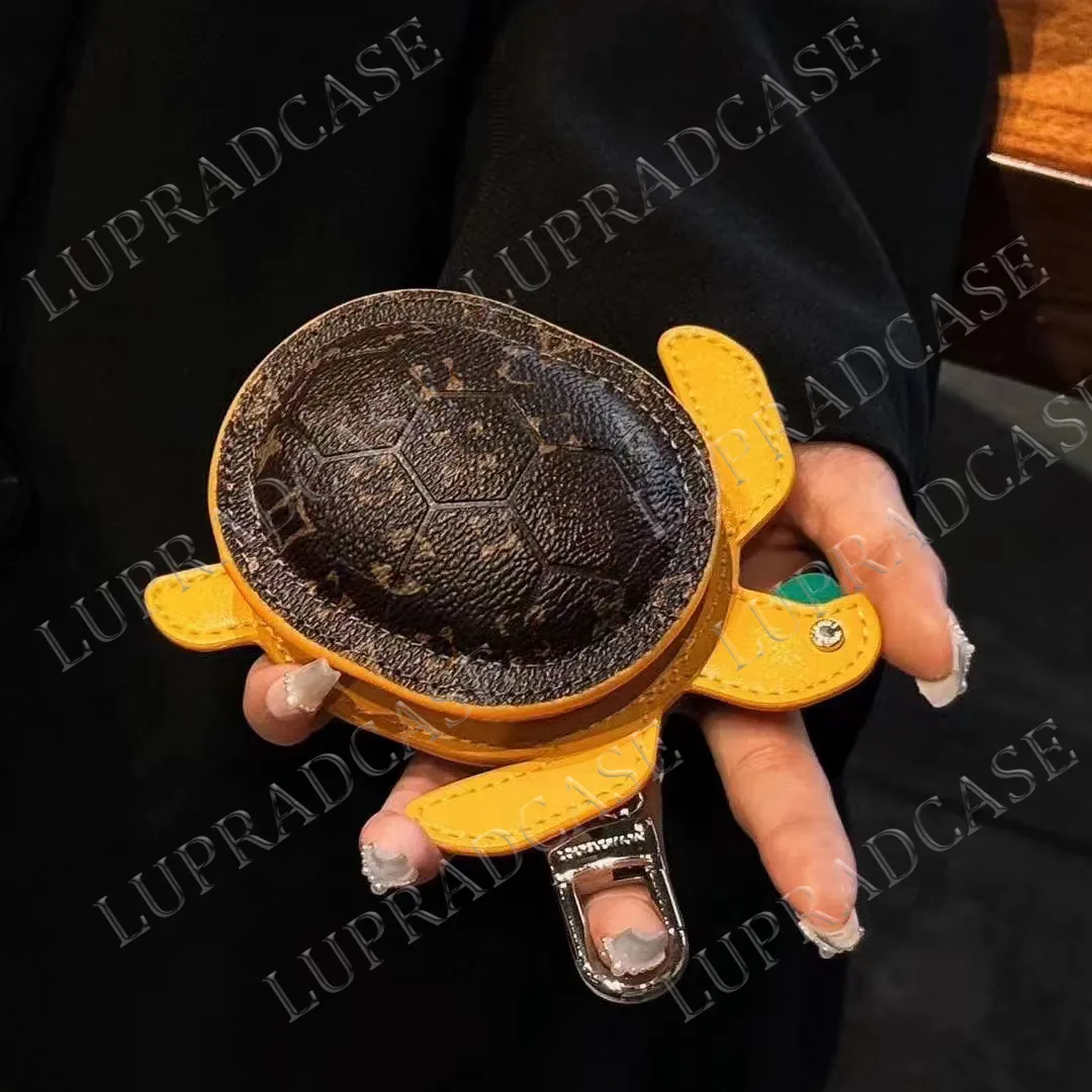 Luxury Leather AirPods Case Turtle Design, Universal Fit for AirPods  1/2/3/Pro/Pro Mini Wallet Protective Cover with Gift Box